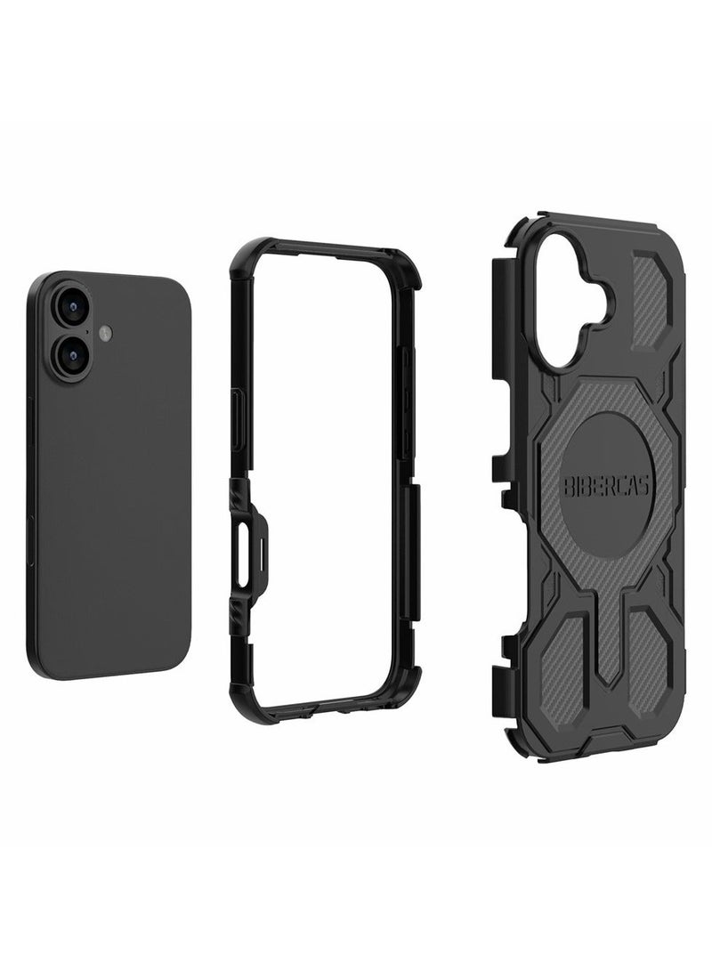 BIBERCAS For iPhone 17 Case Compatible with MagSafe Anti Drop TPU + PC Phone Cover - Black - Image 4