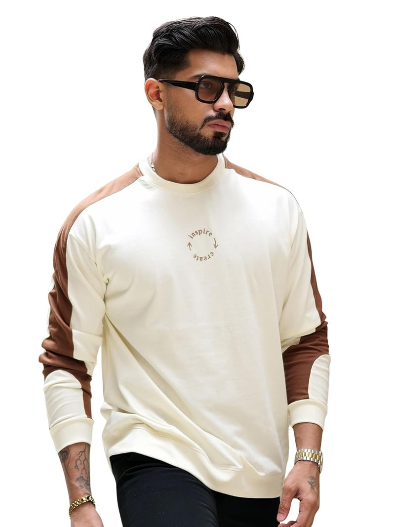 Maniac || Mens || Colorblock || Round Neck || Full Sleeve || Cotton || T-Shirt - Image 1