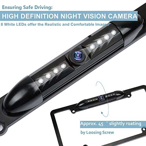 AOCISKA License Plate Frame Backup Camera, Rear View Camera with 8 LED, 170° Viewing Angle Night Vision Car Camera,Waterproof Backup Camera Vehicle Universal for Car,SUV,Truck - Image 3