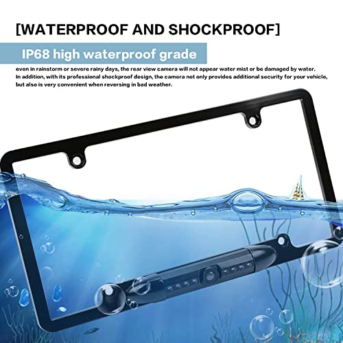 AOCISKA License Plate Frame Backup Camera, Rear View Camera with 8 LED, 170° Viewing Angle Night Vision Car Camera,Waterproof Backup Camera Vehicle Universal for Car,SUV,Truck - Image 5