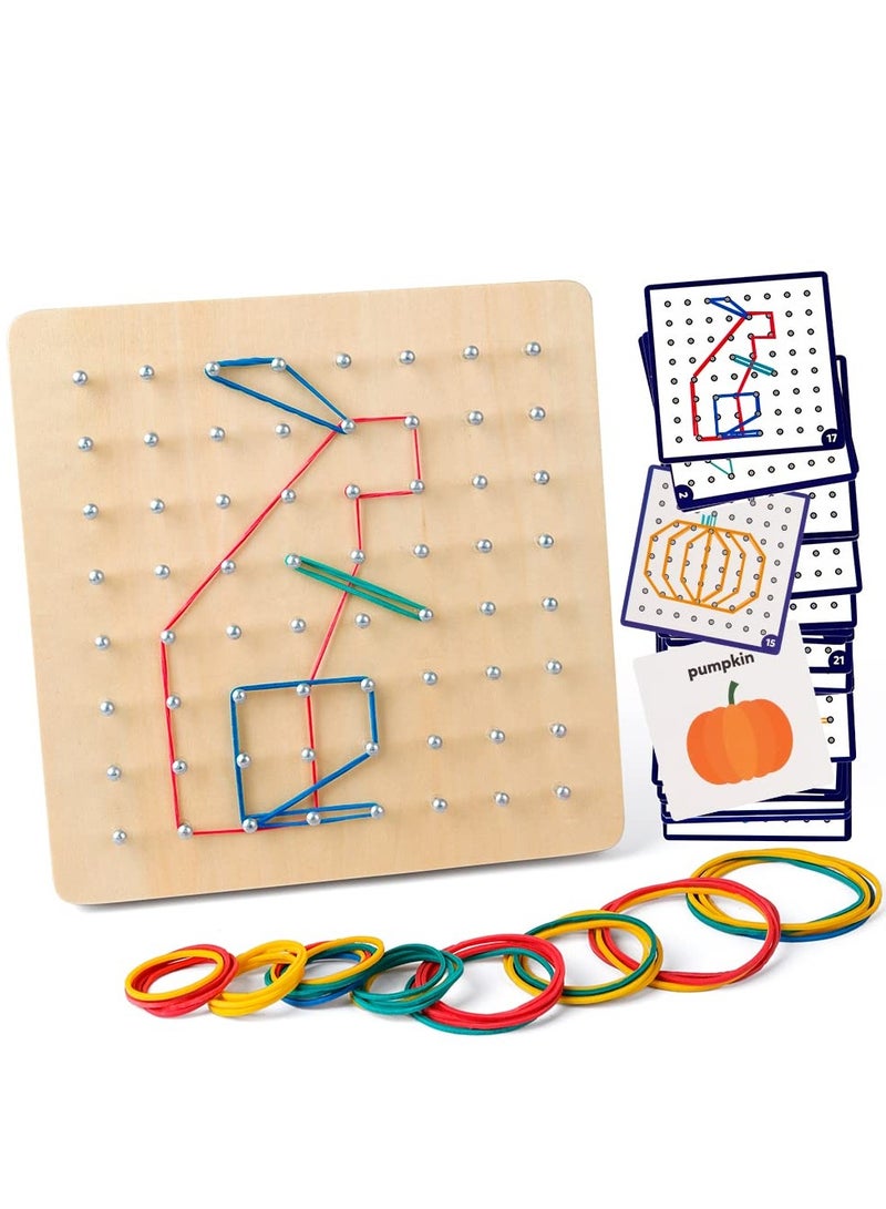 دوركو كتل خشبية لغز الدماغ مزيج لعبة، الجيوبورد الرياضيات التلاعب المواد المصفوفة كتلة الجيوبورد، شكل STEM مونتيسوري لغز المصفوفة للأطفال - Image 1