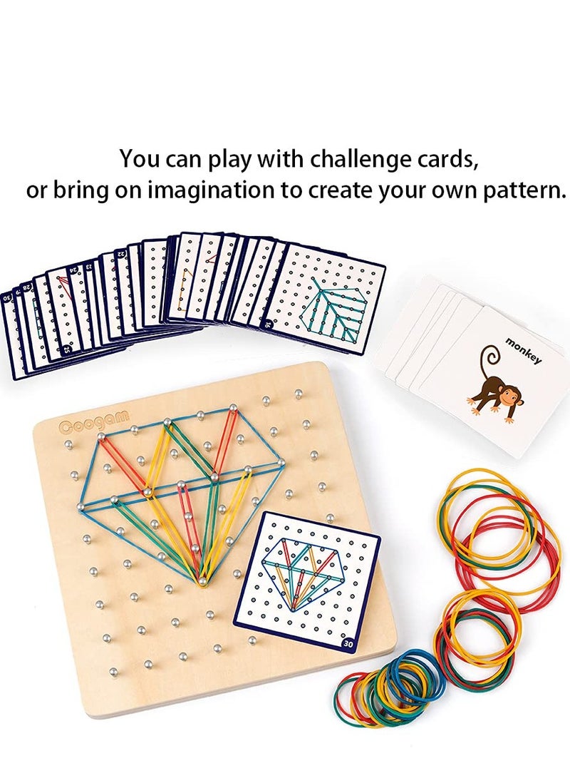 دوركو كتل خشبية لغز الدماغ مزيج لعبة، الجيوبورد الرياضيات التلاعب المواد المصفوفة كتلة الجيوبورد، شكل STEM مونتيسوري لغز المصفوفة للأطفال - Image 2
