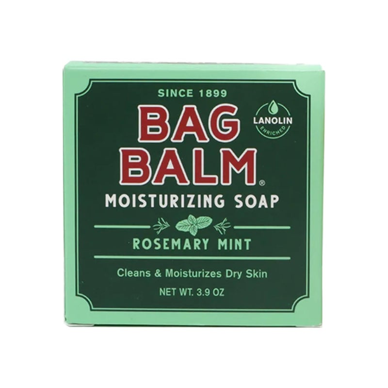 Bag Balm Bag Balm Moisturizing Bar Soap  Gentle Soap for Dry Skin with Lanolin  Hand  Body Cleansing Balm  Rosemary  Mint Scented Sensitive Skin Bar Soap  Natural Body Wash Bar  Made in The USA 39 oz