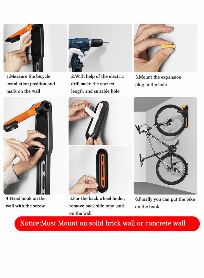 SYOSI Bike Rack Garage Adjustable Wall Mount Hanging Mountain Hybrid Bicycles Storage - Image 4