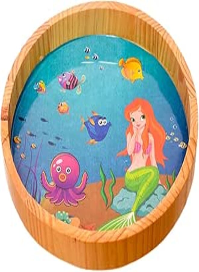 Wooden Board Interesting Marine Fishing Game With Two Sticks For Kids Set Of 12 Pieces - Multi Color