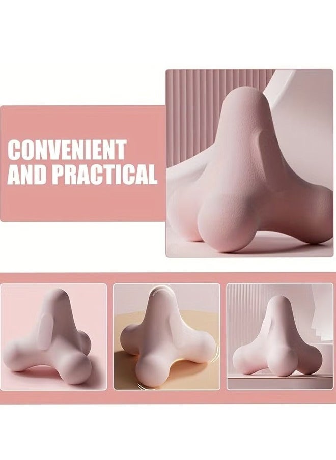 HY 1pc Massage Fitness Massage Yoga Hand Massager Muscle Massaging Massagers for Neck and Back for Massaging Back Massager TPE Tool Pink Foot  - Image 1
