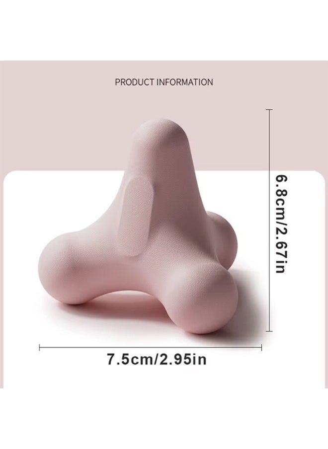 HY 1pc Massage Fitness Massage Yoga Hand Massager Muscle Massaging Massagers for Neck and Back for Massaging Back Massager TPE Tool Pink Foot  - Image 3