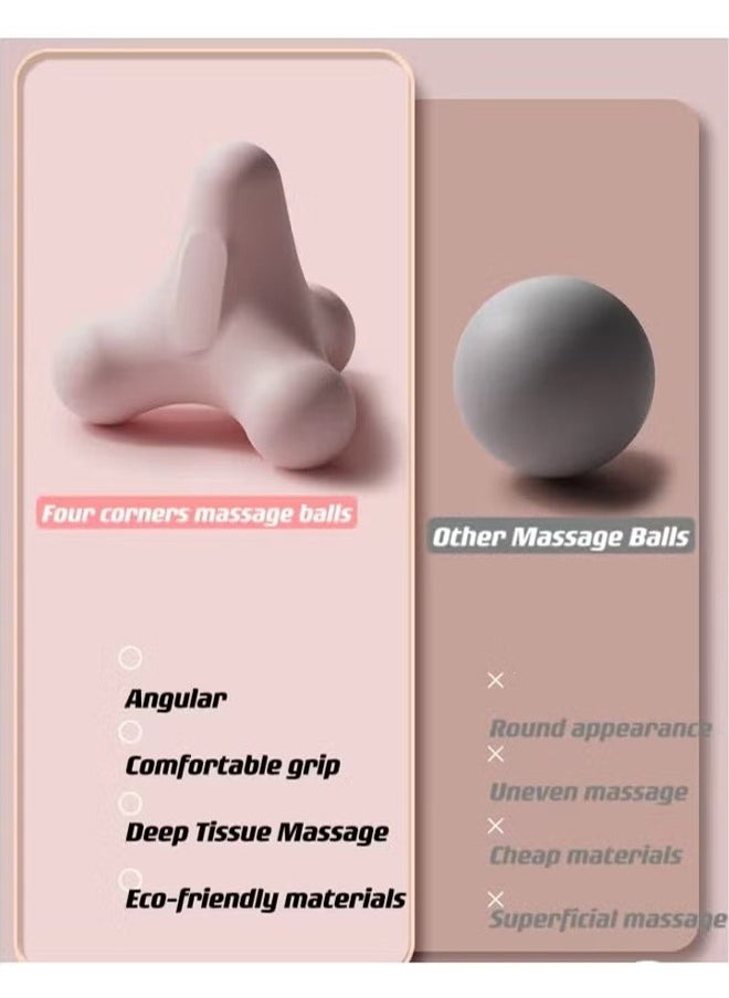 HY 1pc Massage Fitness Massage Yoga Hand Massager Muscle Massaging Massagers for Neck and Back for Massaging Back Massager TPE Tool Pink Foot  - Image 5