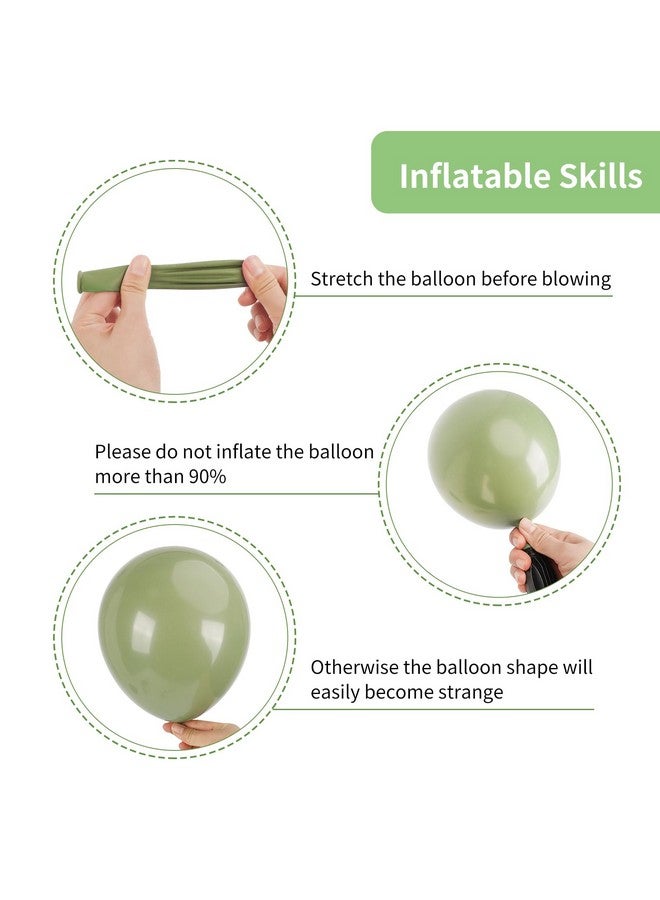 RUBFAC 65 Pcs 12 Inches Sage Green Gold Confetti Balloons Kit, Green Gold Sand White Party Balloons With Ribbons For Tiana Birthday, Wedding, Baby Shower, Graduation, Eucalyptus Party Decorations - Image 3