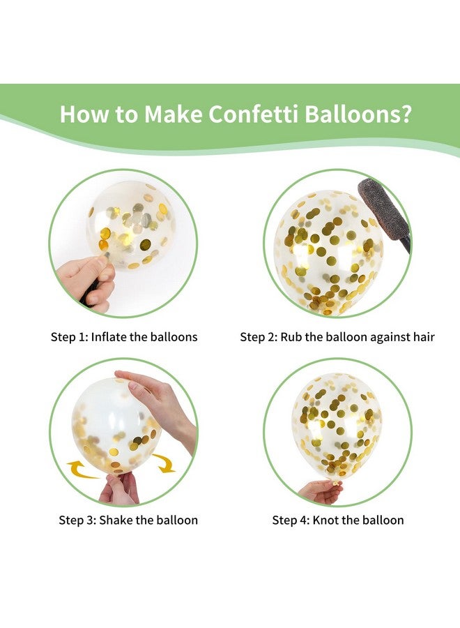 RUBFAC 65 Pcs 12 Inches Sage Green Gold Confetti Balloons Kit, Green Gold Sand White Party Balloons With Ribbons For Tiana Birthday, Wedding, Baby Shower, Graduation, Eucalyptus Party Decorations - Image 4