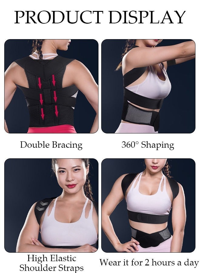 DUNISO Posture Corrector Belt for Adults and Kids Comfortable Adjustable Back Braces Improve Neck Shoulder Posture Bands Pain Relief for Back Shoulders Neck M - Image 5