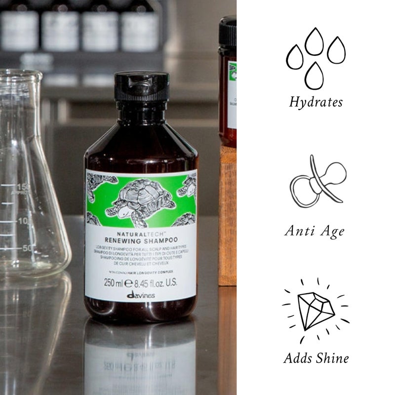 Davines Naturaltech RENEWING Shampoo, Gentle Cleansing That Promotes The Well Being Of Hair And Scalp, 8.45 Fl Oz (Pack of 1) - Image 3