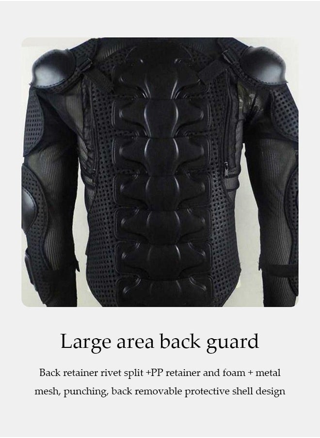 DUNISO - Motorbike Protective Jacket,Motorcycle Full Body Armor Protector Jacket with Chest Back Protection, Motocross Body Guard Vest Skiing Riding Skating Anti-Fall Vest Protective Gear,Mountain Bike Off-Road Racing MTB Chest Protector,Black,L - Image 1