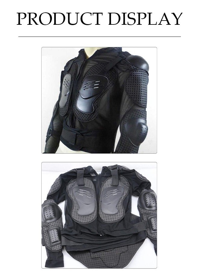 DUNISO - Motorbike Protective Jacket,Motorcycle Full Body Armor Protector Jacket with Chest Back Protection, Motocross Body Guard Vest Skiing Riding Skating Anti-Fall Vest Protective Gear,Mountain Bike Off-Road Racing MTB Chest Protector,Black,L - Image 1