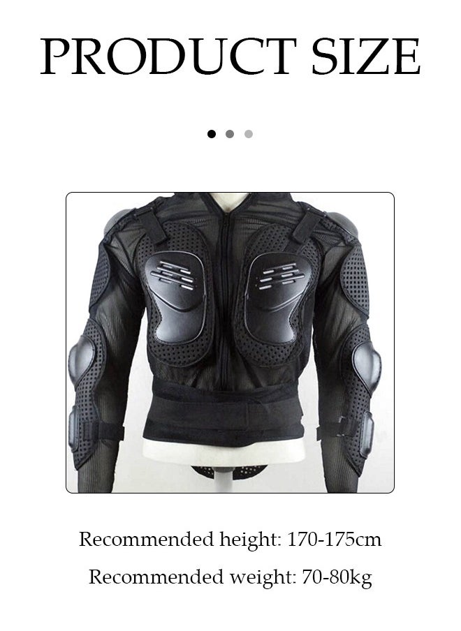 DUNISO - Motorbike Protective Jacket,Motorcycle Full Body Armor Protector Jacket with Chest Back Protection, Motocross Body Guard Vest Skiing Riding Skating Anti-Fall Vest Protective Gear,Mountain Bike Off-Road Racing MTB Chest Protector,Black,L - Image 1