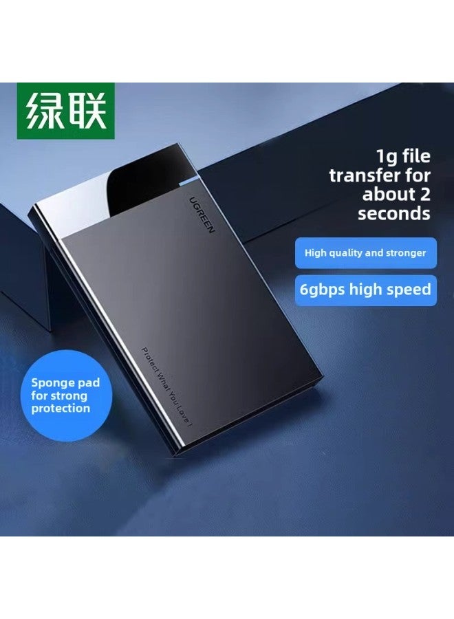 Green Union Mobile Hard Disk Box 2.5/3.5 Notebook Computer Solid State Sata To Usb External Hard Disk Reader-Color: 5gbps-detachable Cord Light Luxury Model - Image 2