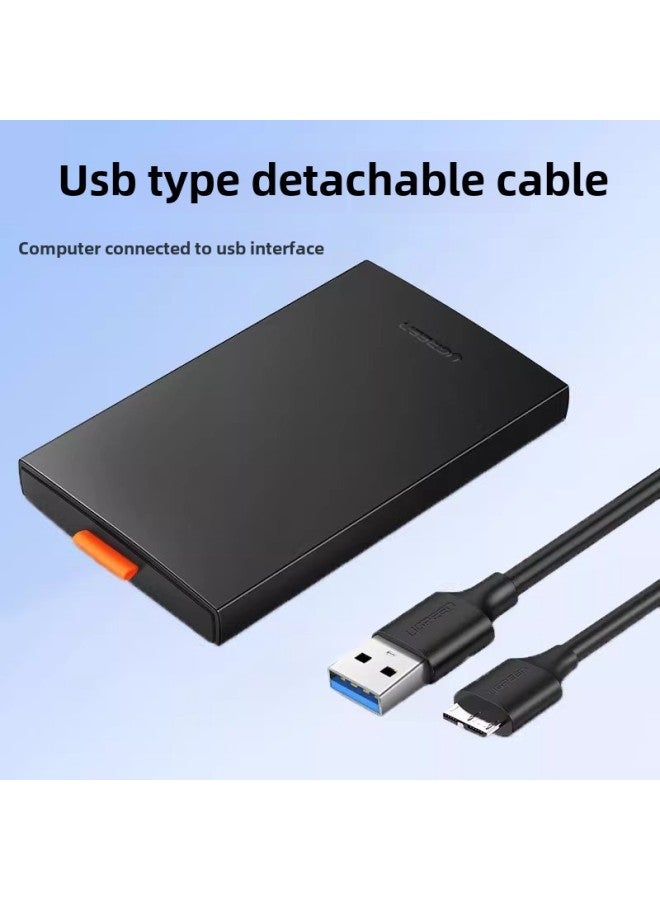 Green Union Mobile Hard Disk Box 2.5/3.5 Notebook Computer Solid State Sata To Usb External Hard Disk Reader-Color: 5gbps-detachable Cord Light Luxury Model - Image 1