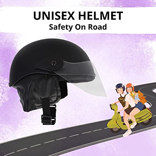 Western Era Half Helmet with Clear Visor for Men & Women ||Safety & Comfort|| Stylish Enhanced Design || (Small, Black Matte) - Image 2