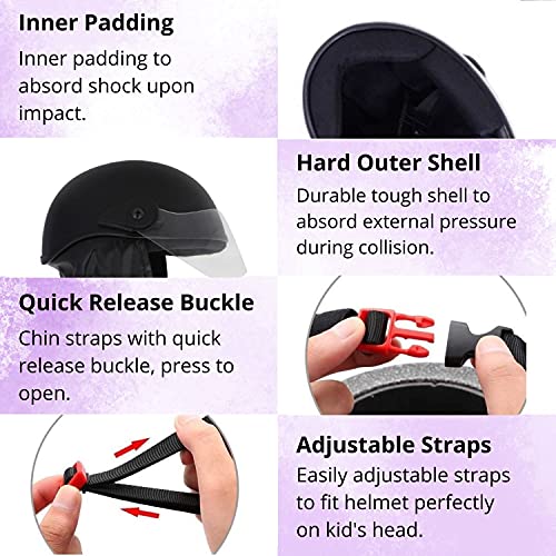 Western Era Half Helmet with Clear Visor for Men & Women ||Safety & Comfort|| Stylish Enhanced Design || (Small, Black Matte) - Image 4