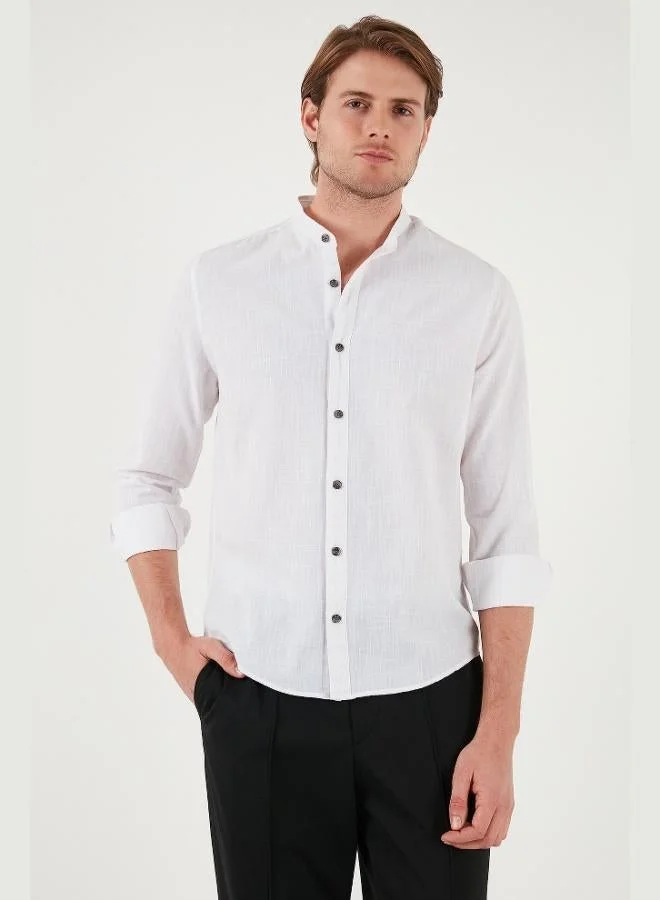 Buratti Linen Look Cotton Regular Fit Crew Neck Shirt Men's SHIRT CF25S112637