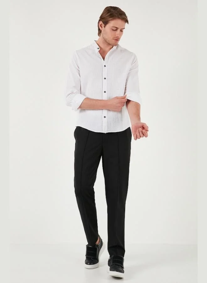 Buratti  Buratti Linen Look Cotton Regular Fit Crew Neck Shirt Men's SHIRT CF25S112637 for Men | Best Price UAE