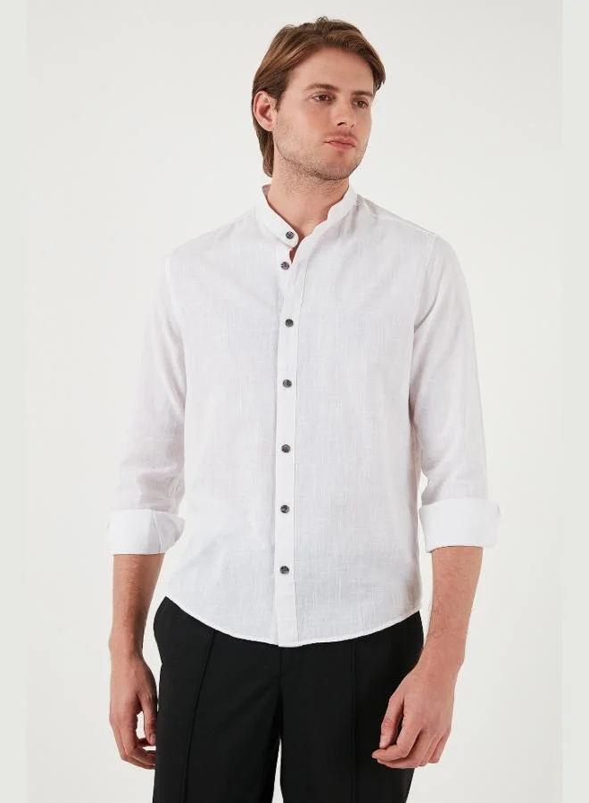 Buratti  Buratti Linen Look Cotton Regular Fit Crew Neck Shirt Men's SHIRT CF25S112637 for Men | Best Price UAE