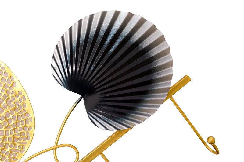 Kriva Metal Modern Home Gingko Leaf Design Home Dcor Mount Clothes Coat Hat Key Hook Rack1Pc Golden - Image 3