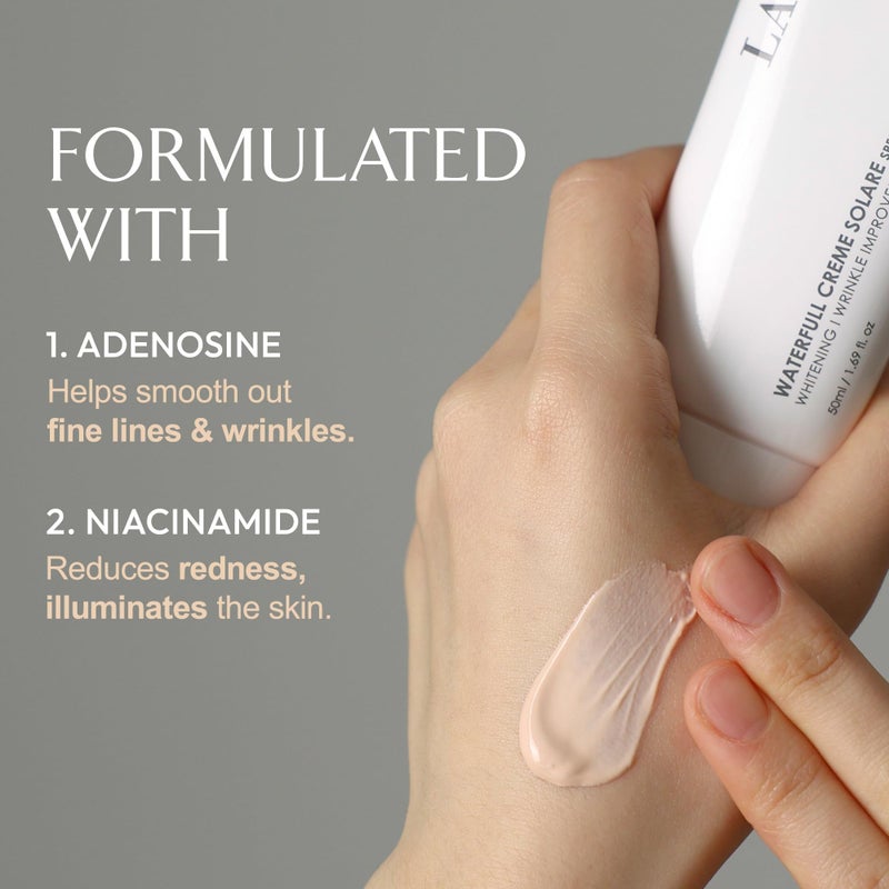 LA MUSE Waterfull CrÃ¨me Solare 1.69 fl oz - Natural Tone-Up & Hydrating Glow | Non-Greasy Formula for All Skin Tones | Moisturizes, and Protects Skin with a Dewy, Radiant Finish for a Fresh Look - Image 5