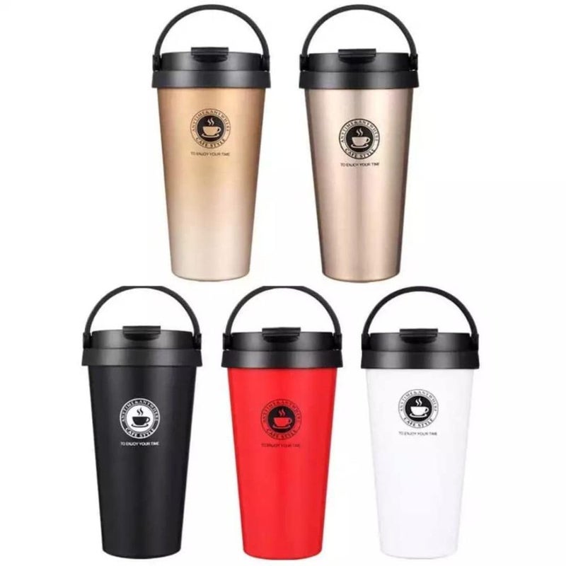 AJARVAR Vacuum Insulated Thermos Coffee Travel Mug with Leak Proof Screw Lid Tea Cup Keep Warm or Cold for Any Beverages Hot Cold Drinks - Image 2