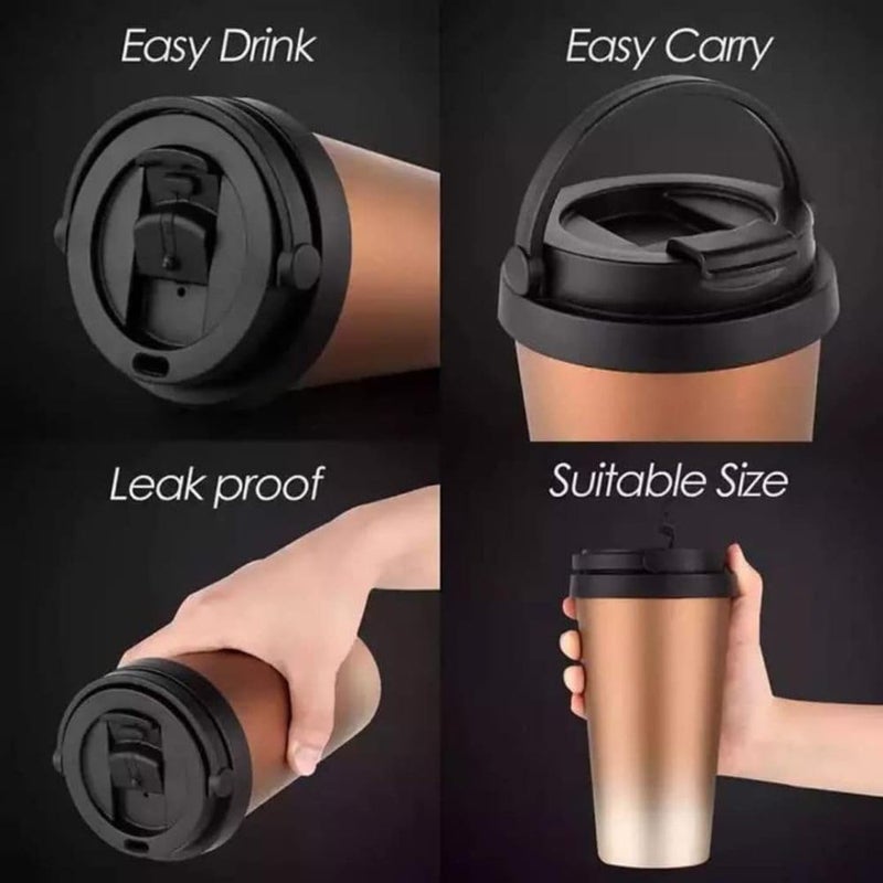 AJARVAR Vacuum Insulated Thermos Coffee Travel Mug with Leak Proof Screw Lid Tea Cup Keep Warm or Cold for Any Beverages Hot Cold Drinks - Image 5