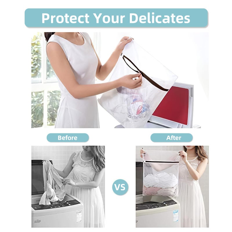 Gogooda 3 Pcs Extra Large Delicates Bag For Washing Mesh Wash Bags For Travel, Laundry, Hosiery, Blouse, Blanket 24  24Inch - Image 5