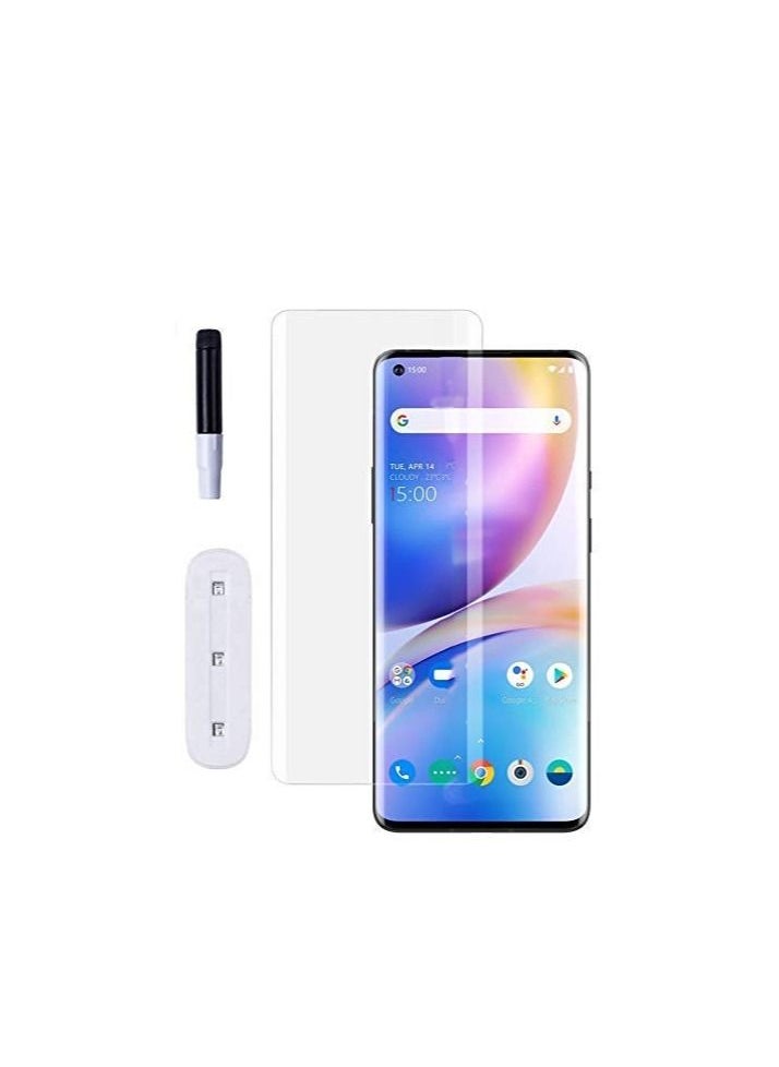 OnePlus 8 Screen Protector Tempered Glass, 3D Curved, Dot Matrix, Support fingerprint unlock, Full Screen Coverage, Anti Scratch