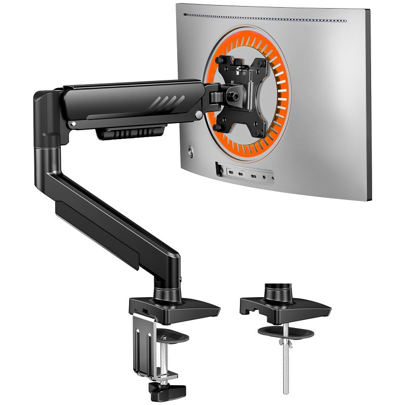 ErGear Single Monitor Arm, Fully Adjustable Monitor Mount for 13â€“34 Inch Screens, Fast Install Computer Monitor Stand with Tool-Free VESA Mount, Cable Management, Holds 19.8 lbs, Max VESA 100x100mm - Image 1