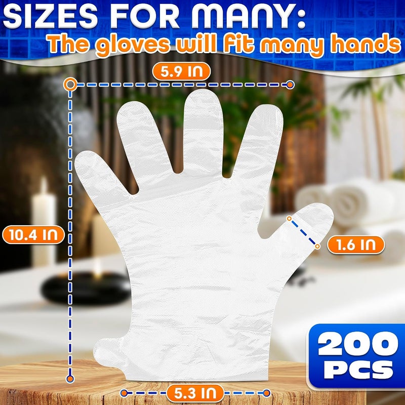KETAR 200Pcs Parafin Wax Disposable Gloves for Cleaning - Plastic Gloves for Hair Coloring Paraffin Wax for Hand and Feet Pedicure Supplies Professional - Plastic Gloves Disposable for Food Preparation - Image 2