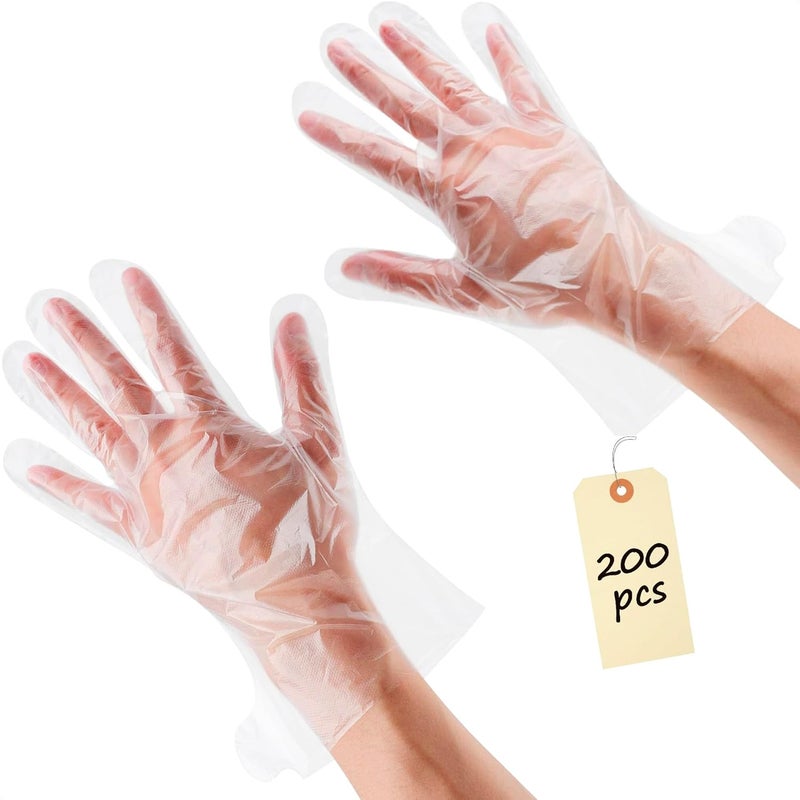 KETAR 200Pcs Parafin Wax Disposable Gloves for Cleaning - Plastic Gloves for Hair Coloring Paraffin Wax for Hand and Feet Pedicure Supplies Professional - Plastic Gloves Disposable for Food Preparation - Image 1