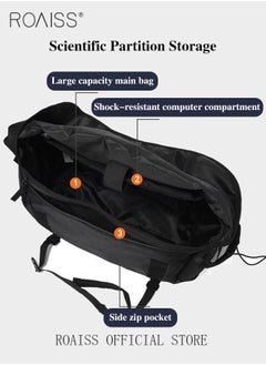 roaiss Unisex Multifunctional Chest Bag Classic Solid Color Design Timeless and Versatile Large Capacity with Utility Inspired Style Suitable for Short Trips Outdoor Activities Ideal for School or Commuting  - Image 3