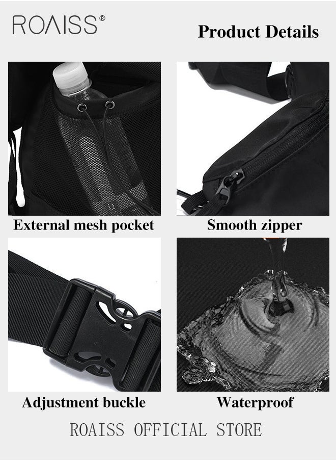 roaiss - Unisex Multifunctional Chest Bag Classic Solid Color Design Timeless and Versatile Large Capacity with Utility Inspired Style Suitable for Short Trips Outdoor Activities Ideal for School or Commuting - Image 1