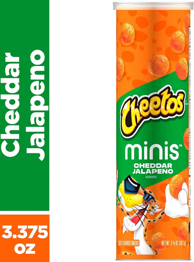 MINIS Cheetos Minis Cheddar Jalapeno Flavored Snacks, 3.625 oz Canister - Image 4
