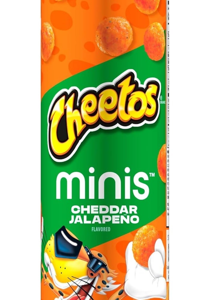 MINIS Cheetos Minis Cheddar Jalapeno Flavored Snacks, 3.625 oz Canister - Image 1