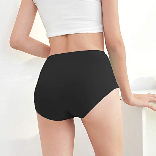 FallSweet No Show High Waist Briefs Underwear for Women Seamless Panties,Pack of 4 (Black4, XL) - Image 3