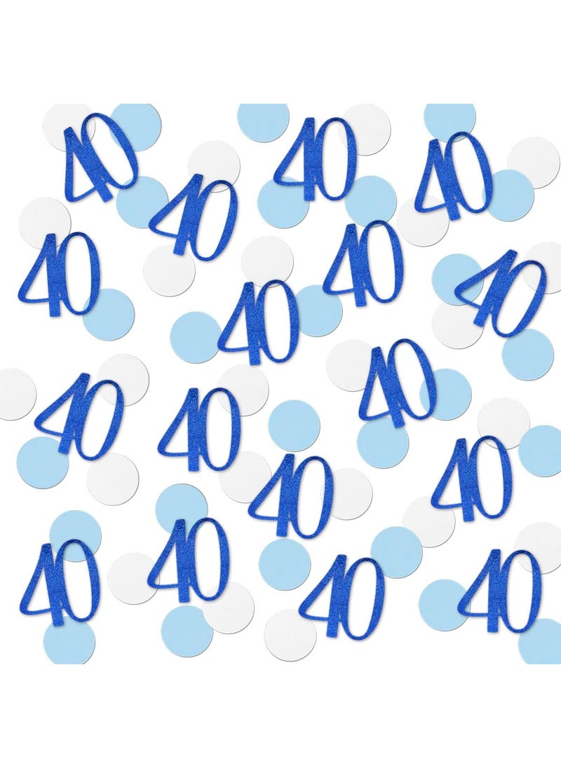 MAGJUCHE Blue Glitter 40 Confetti 40th Birthday Number Confetti 200pcs Anniversary Party Table Decoration Supplies  - Image 1