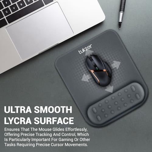 Tukzer Gel Mouse Pad Wrist Rest Memory-Foam Ergonomic Mousepad| Cushion Wrist Support & Pain Relief| Suitable for Gaming, Computer, Laptop, Home & Office Non-Slip Rubber Base (Grey) - Image 3