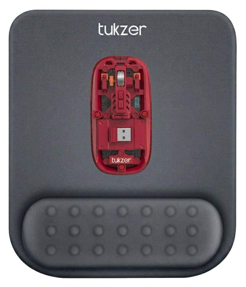 Tukzer Gel Mouse Pad Wrist Rest Memory-Foam Ergonomic Mousepad| Cushion Wrist Support & Pain Relief| Suitable for Gaming, Computer, Laptop, Home & Office Non-Slip Rubber Base (Grey) - Image 1