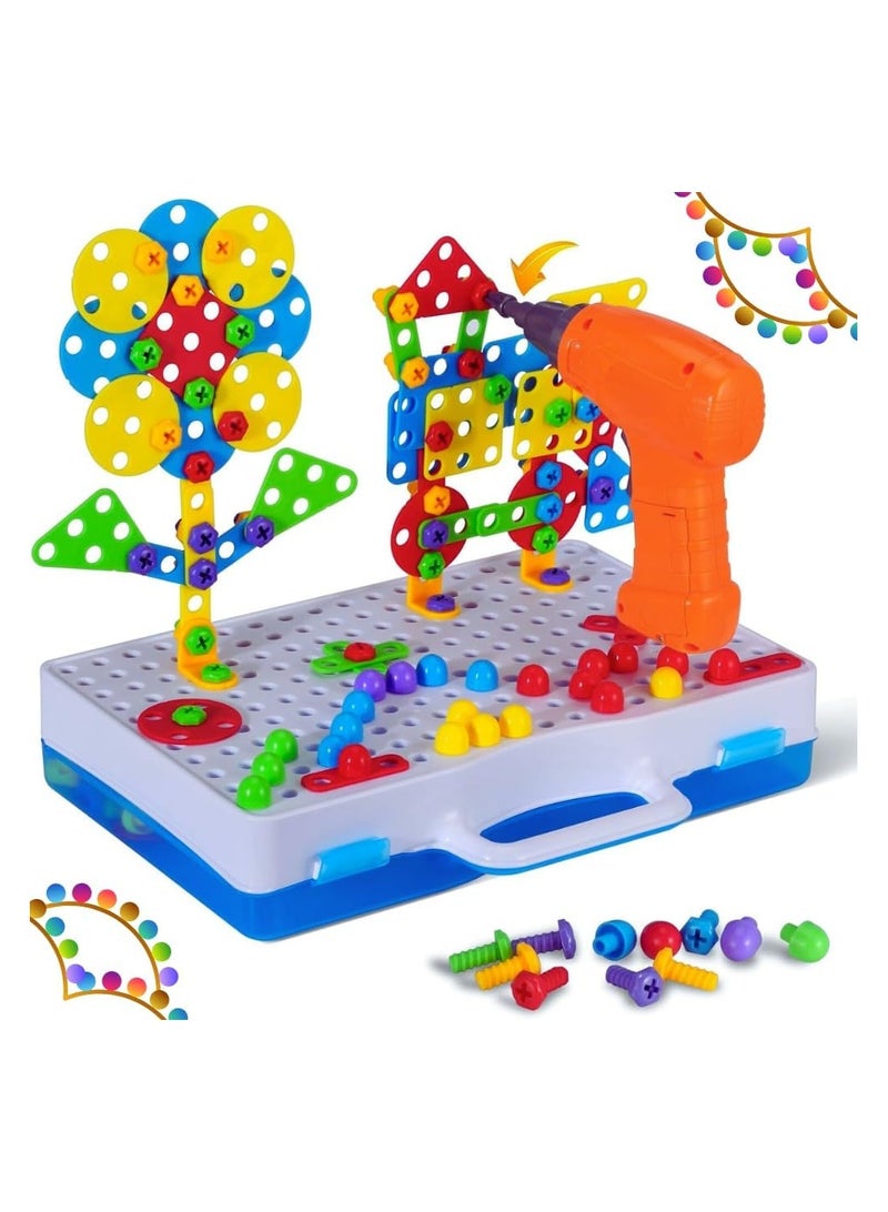 TEGRILO 237 Pcs Drill Toy Set for Kids STEM Learning Educational Toys Drill and Screwdriver Engineering Building Kit for Boys and Girls - Image 1