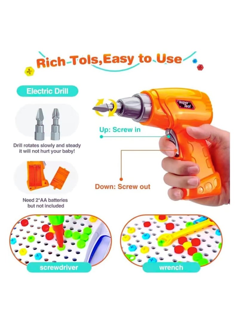 TEGRILO 237 Pcs Drill Toy Set for Kids STEM Learning Educational Toys Drill and Screwdriver Engineering Building Kit for Boys and Girls - Image 2