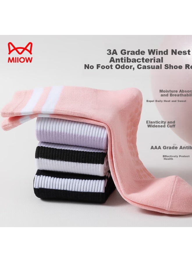MIIOW Yoga Socks Women's Mid-calf Summer Thin Long Tube Professional Anti-slip With Shark Pants Sports Fitness Black Floor Socks - Image 4