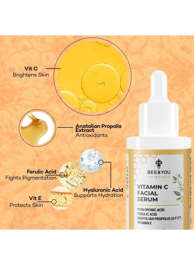 BEE & YOU Bee and You Anti Aging, Anti Wrinkle Face Serum with Vitamin C, Skin Brightener, Moisturizer, Skin Care, Bee Propolis Extract, Ferulic Acid Vitamin E, 1 fl oz - Image 3