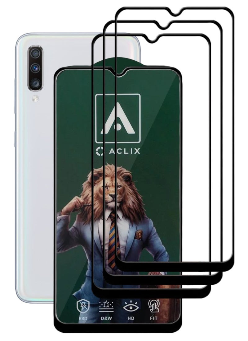 ACLIX 3 Pieces Antistatic ESD Dustproof Premium Quality High Definition Tempered Glass Screen Protector Designed For Samsung Galaxy A70 - Image 1