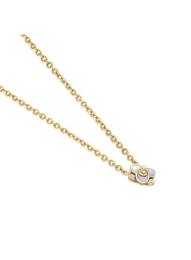 سانت هونور Burj MOP Flowers Motif Small Chain Gold Plated Necklace Luxury Statement Necklace