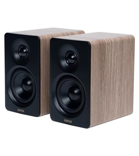 EDIFIER مكبر صوت إديفير M60 متعدد الوسائط بلوتوث 5.3، 66 واط RMS، صوت عالي الدقة وصوت لاسلكي عالي الدقة، LDAC، 3" متوسط الباس و1" تويتر، مدخلات USB-C وAux، مكبر صوت مكتبي مدمج - بلوط كلاسيكي - Image 1